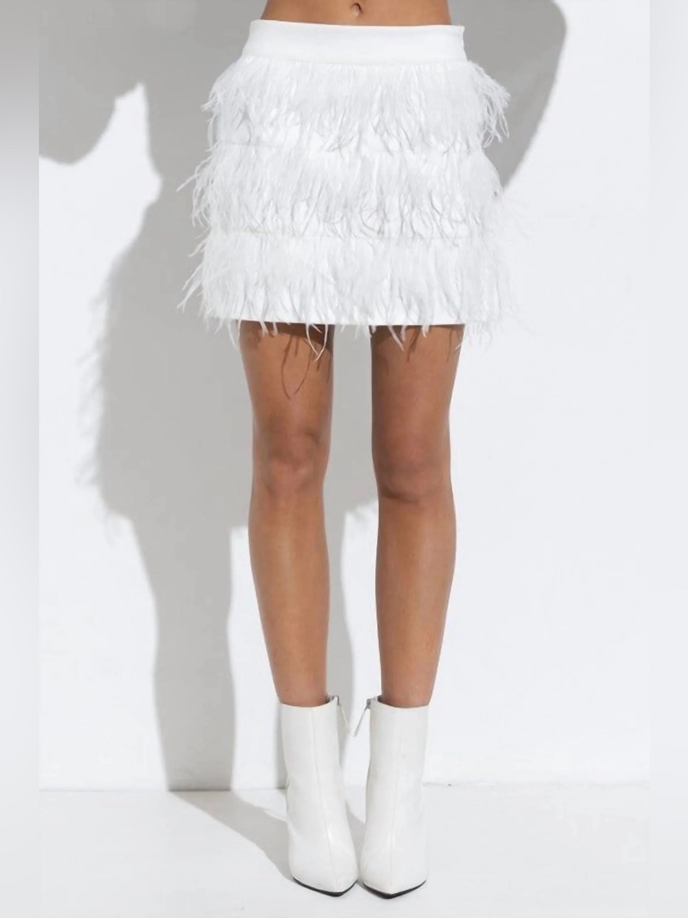 Blue B - Aria Tiered Feather Mini Skirt Small